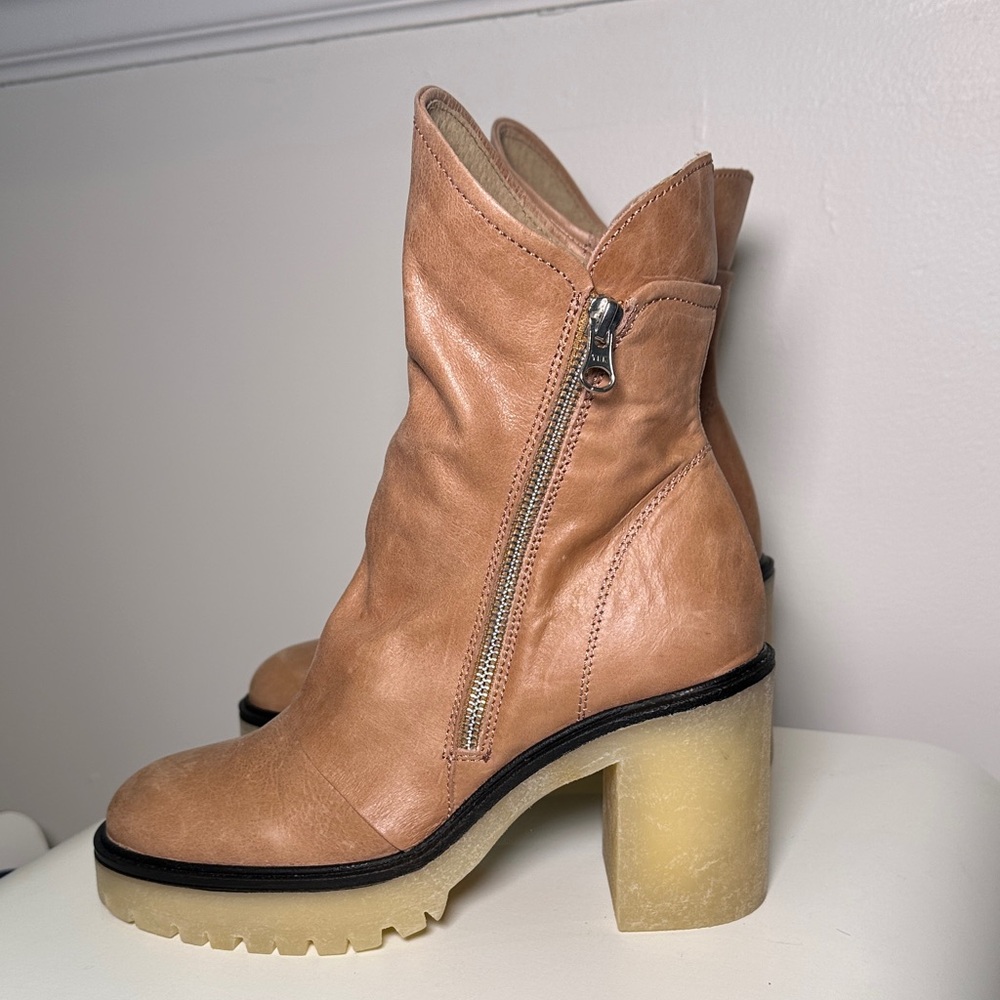 Free People Tan Heeled Boots